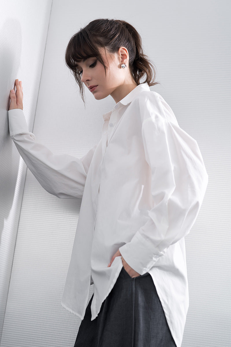 Backless Shirt In White