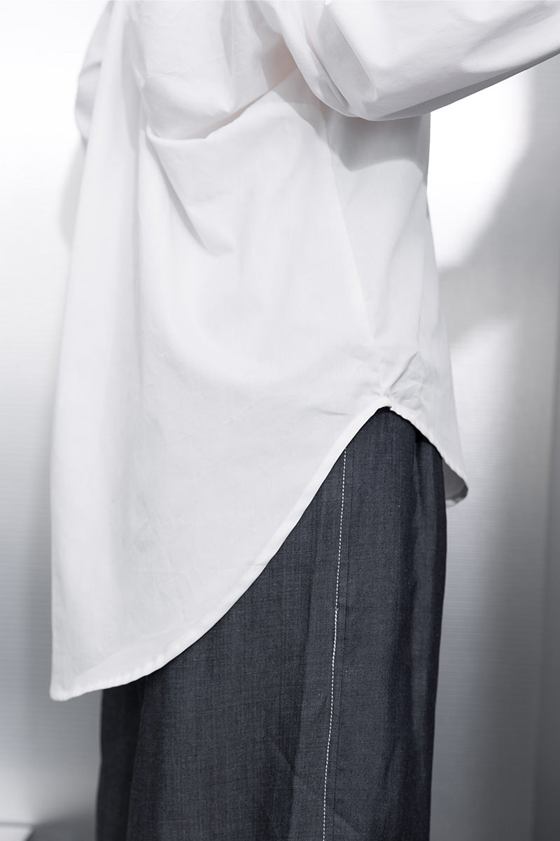 Backless Shirt In White