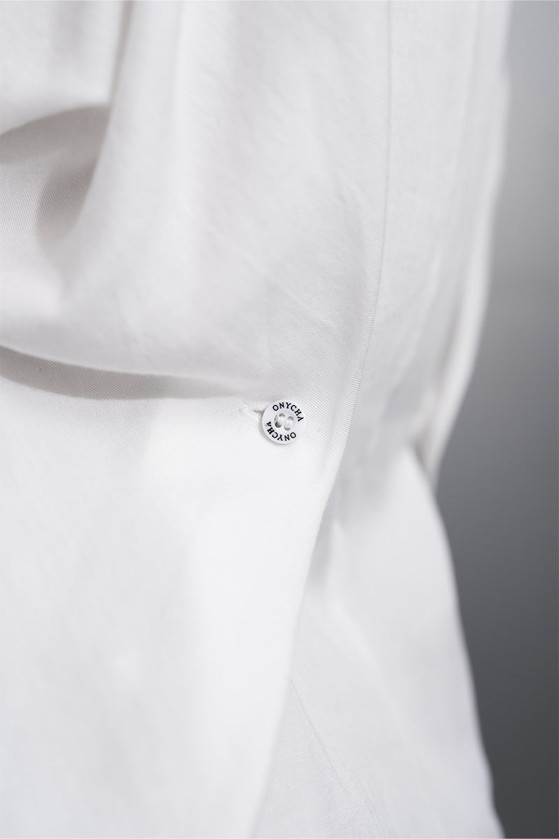 Cinched Waist Shirt In White