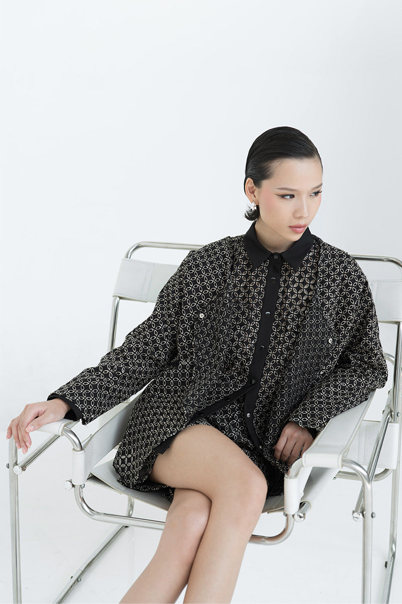Embroidered Shirt In Black