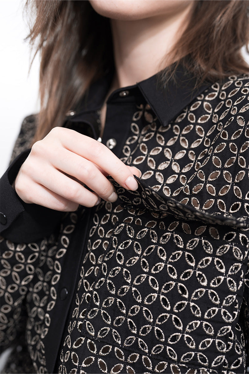 Embroidered Shirt In Black