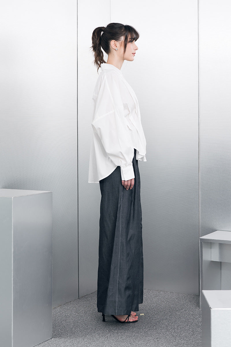 Pleated Shirt In White