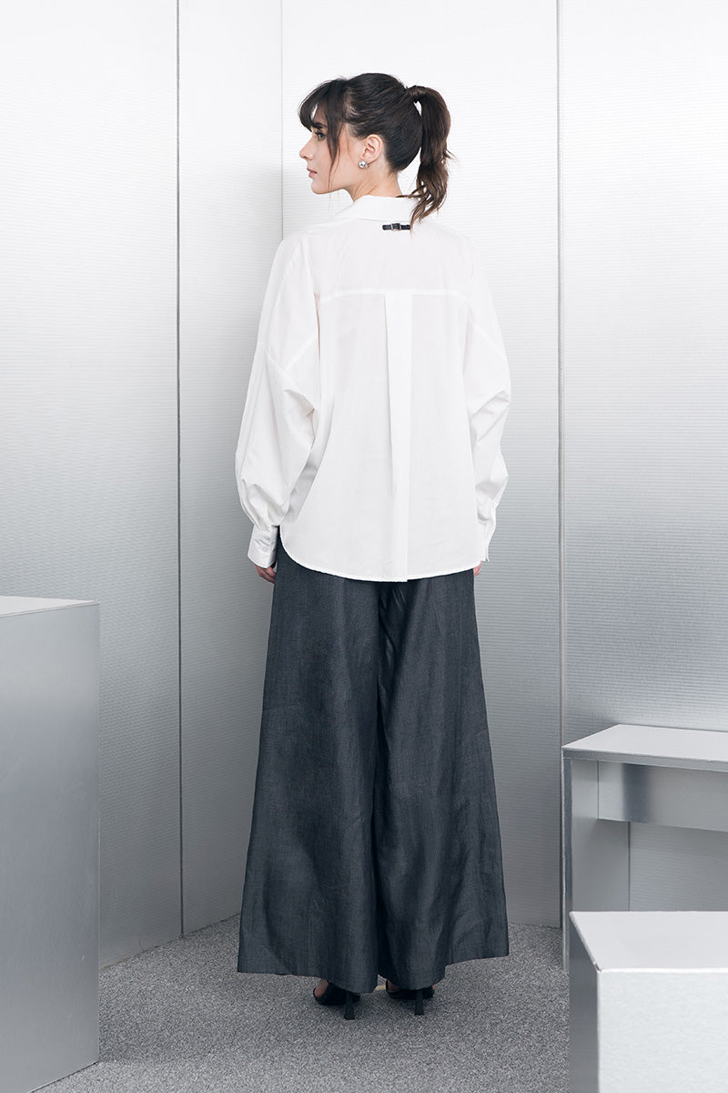 Pleated Shirt In White