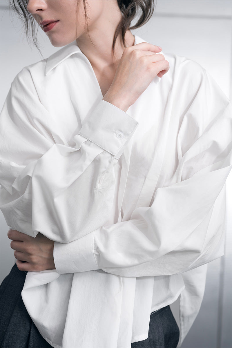 Pleated Shirt In White