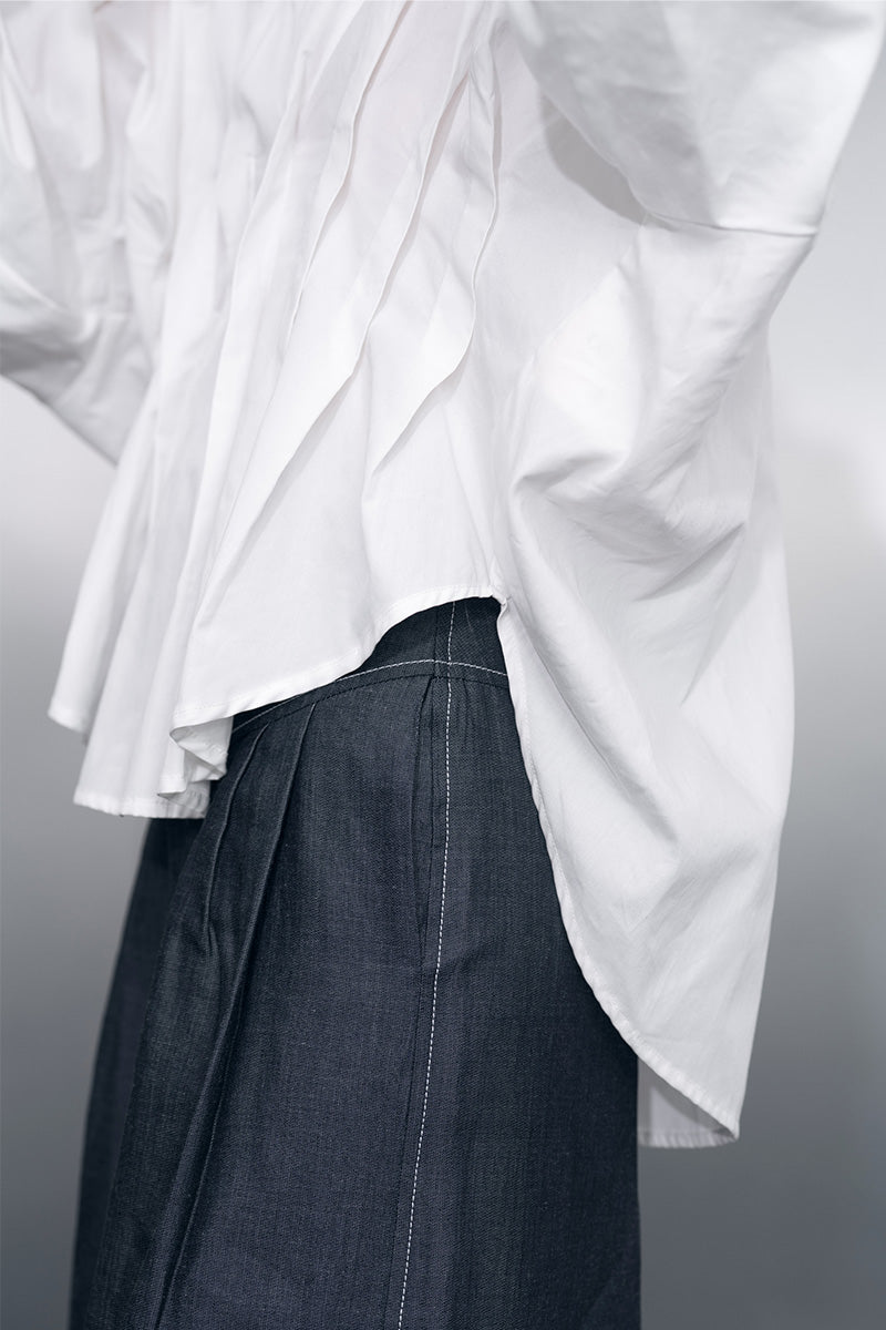 Pleated Shirt In White