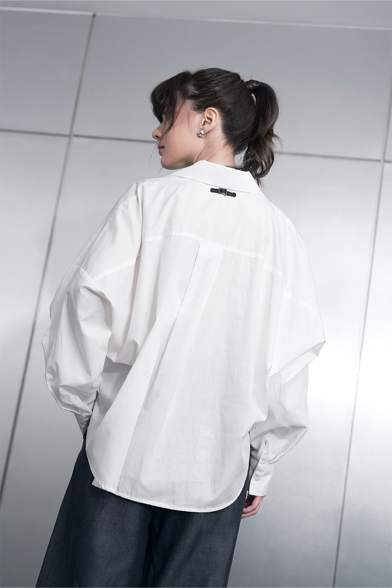 Pleated Shirt In White