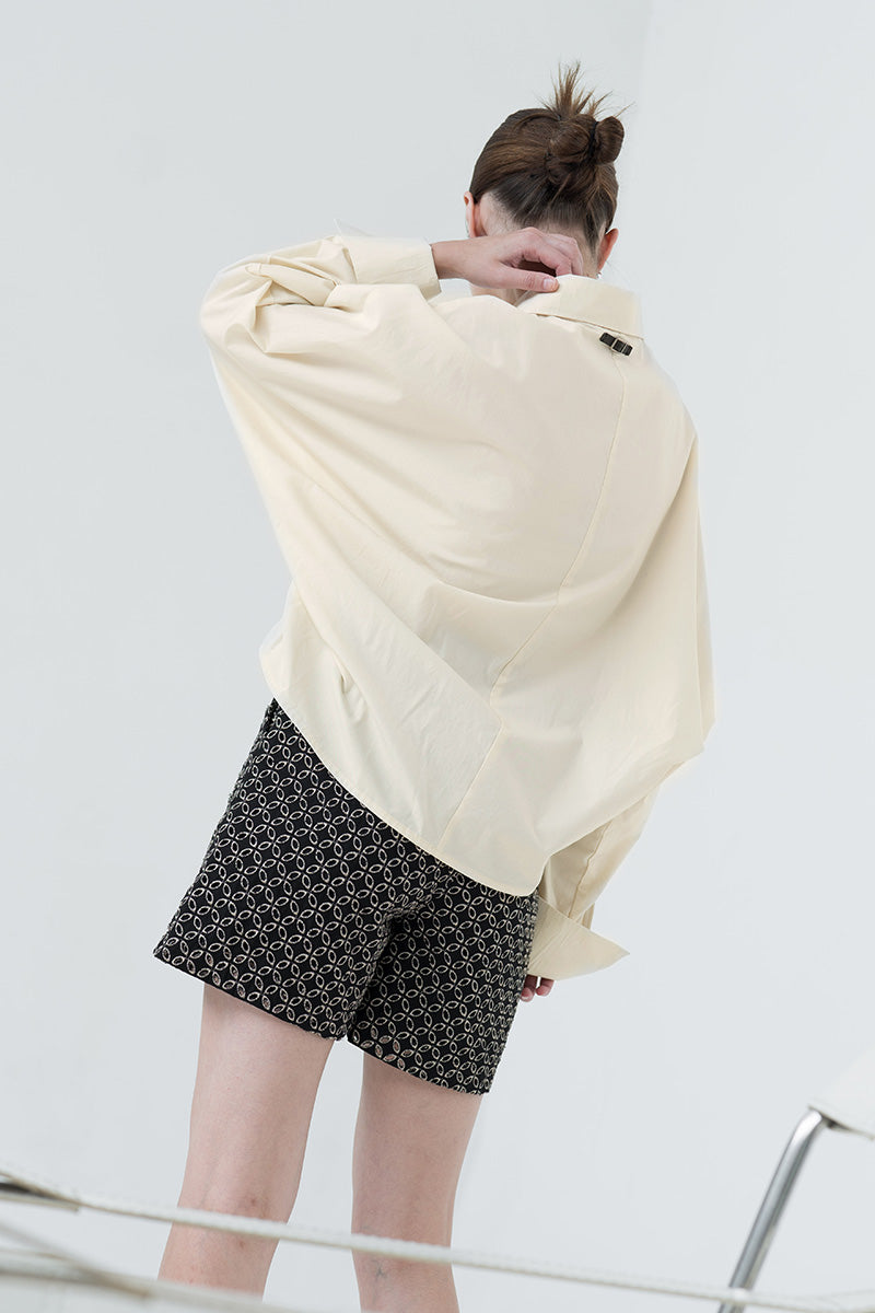 Batwing-Sleeved Shirt In Cream