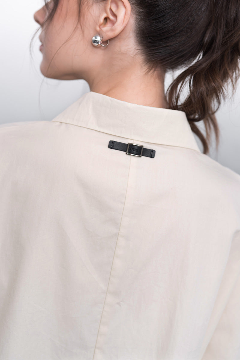 Batwing-Sleeved Shirt In Cream