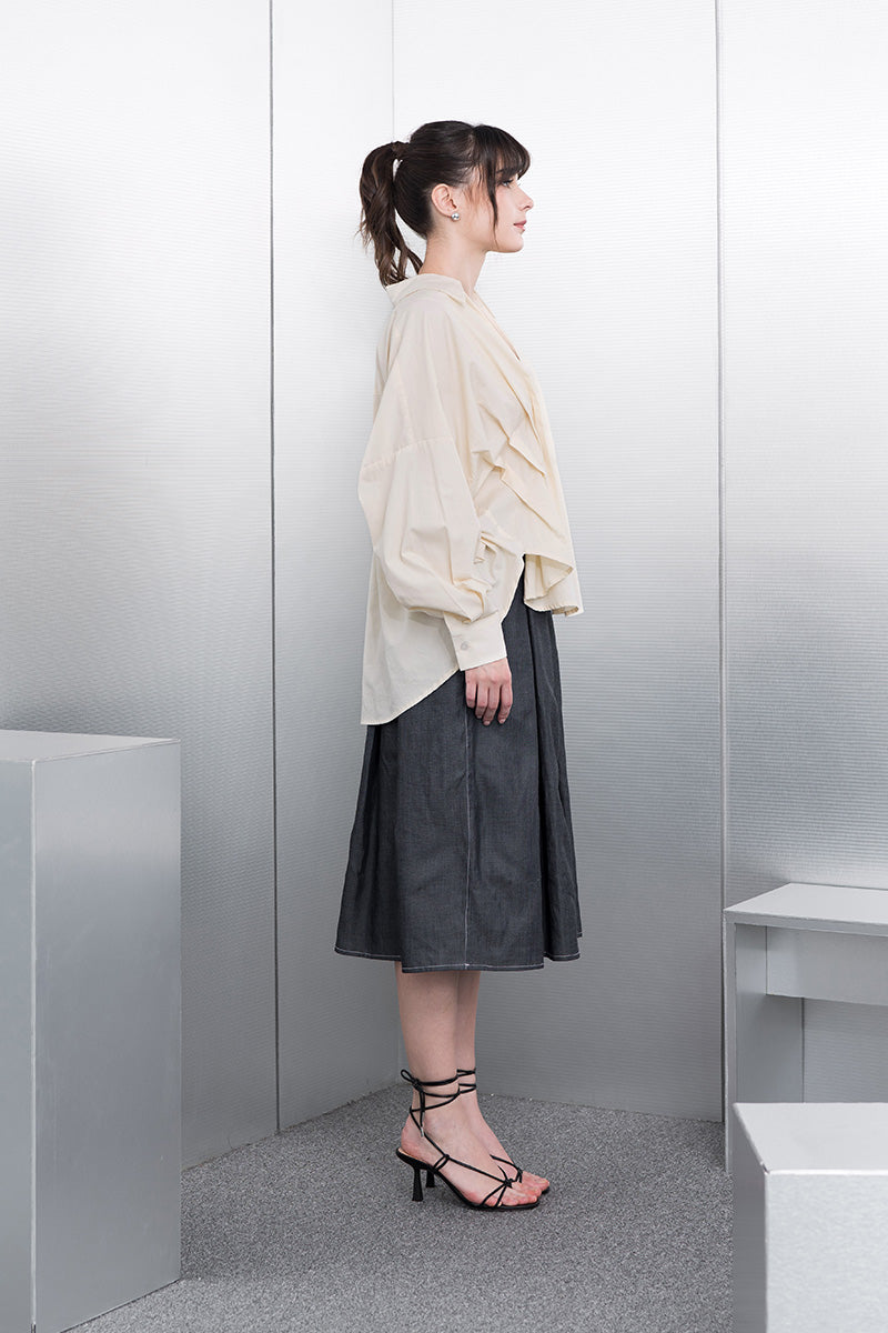 Pleated Shirt In Cream