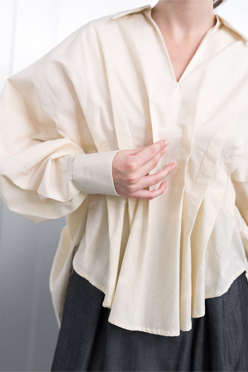 Pleated Shirt In Cream