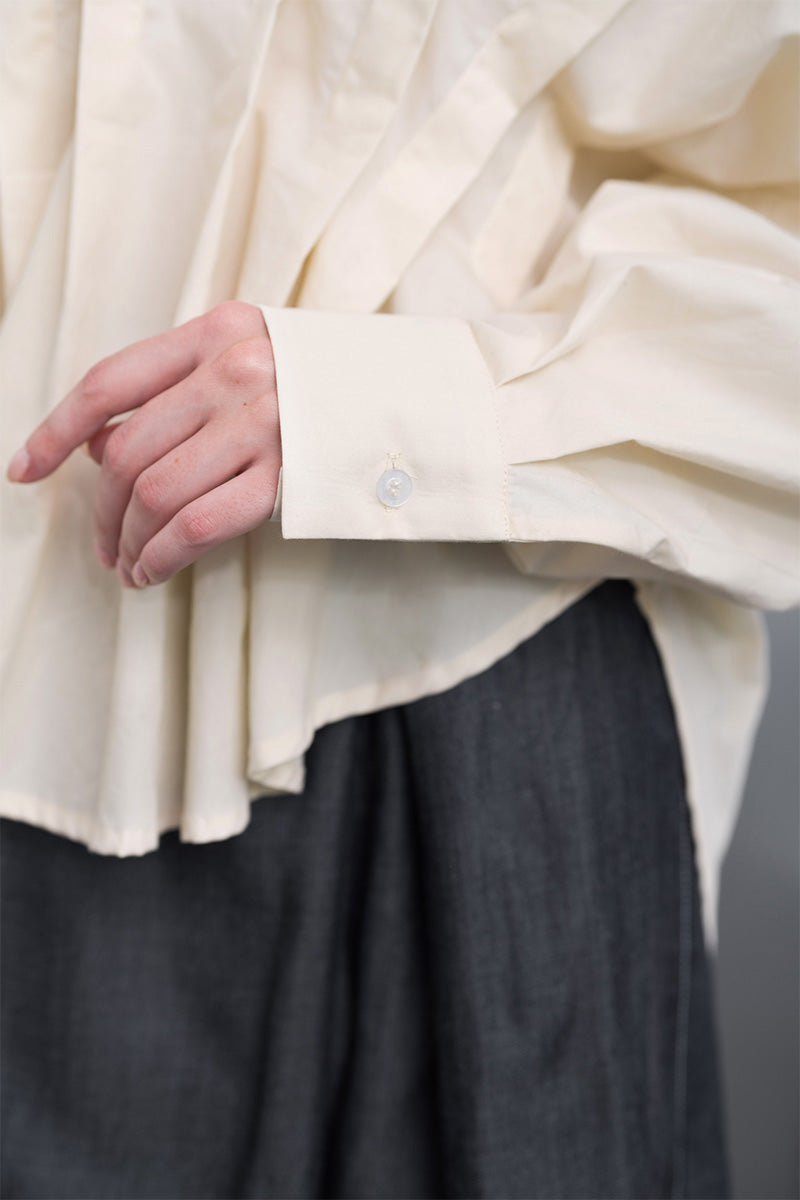 Pleated Shirt In Cream