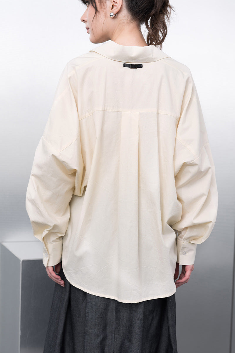 Pleated Shirt In Cream