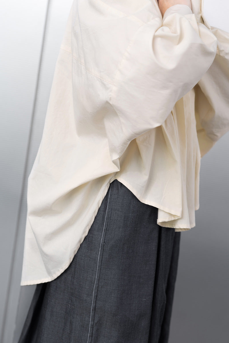 Pleated Shirt In Cream