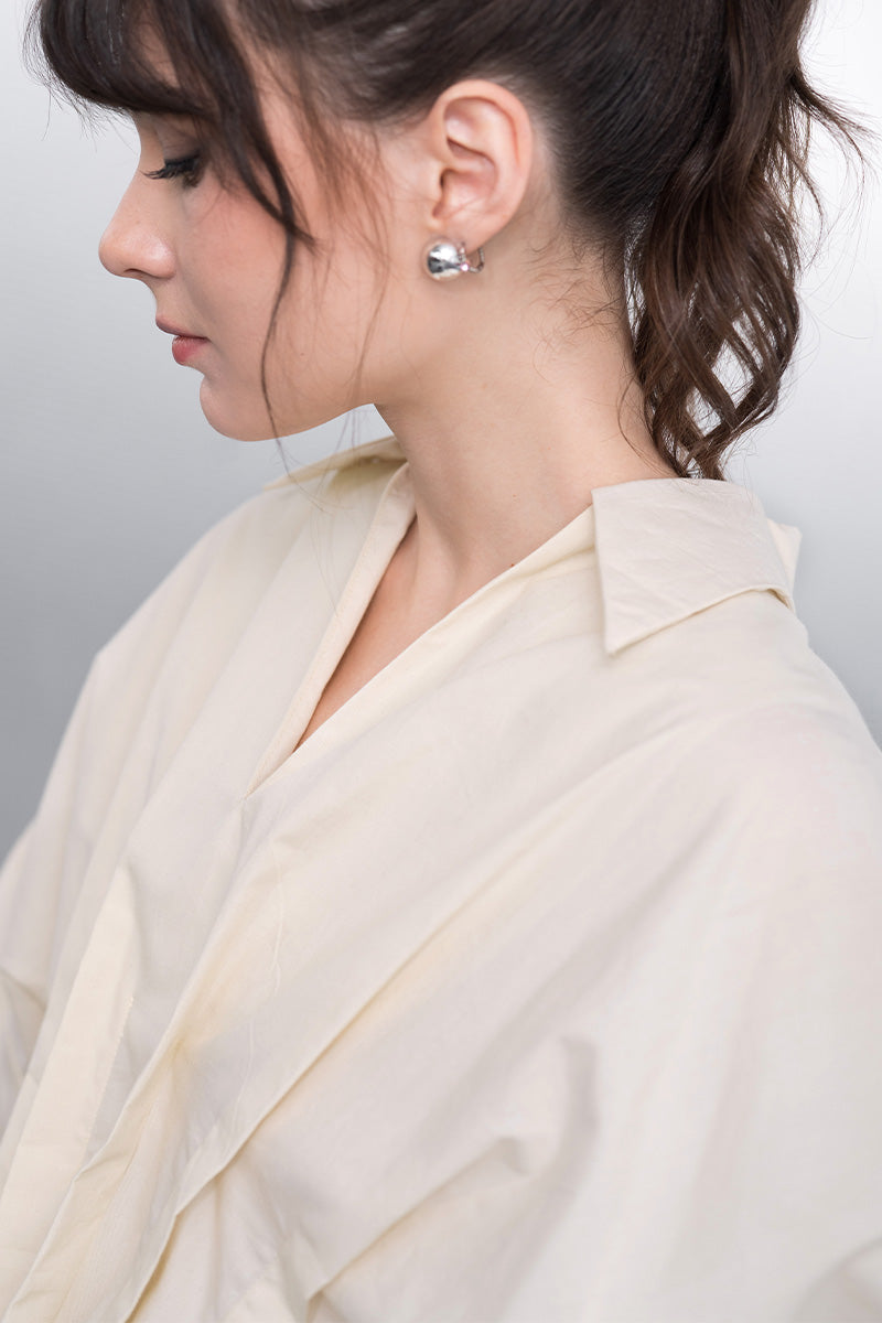 Pleated Shirt In Cream