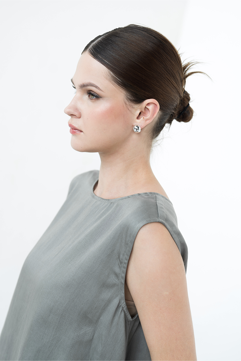 Sateen Sleeveless Top In Forest Sage