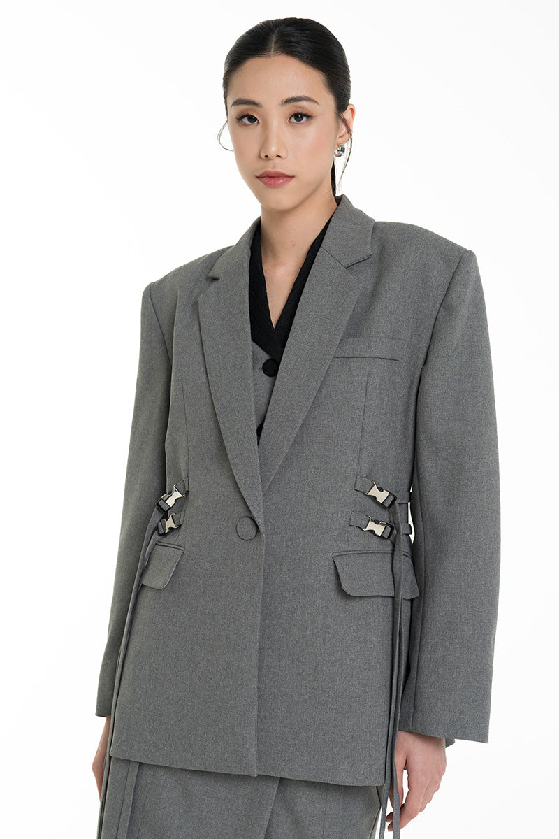 Buckle 15 Oversized Blazer In Cool Grey