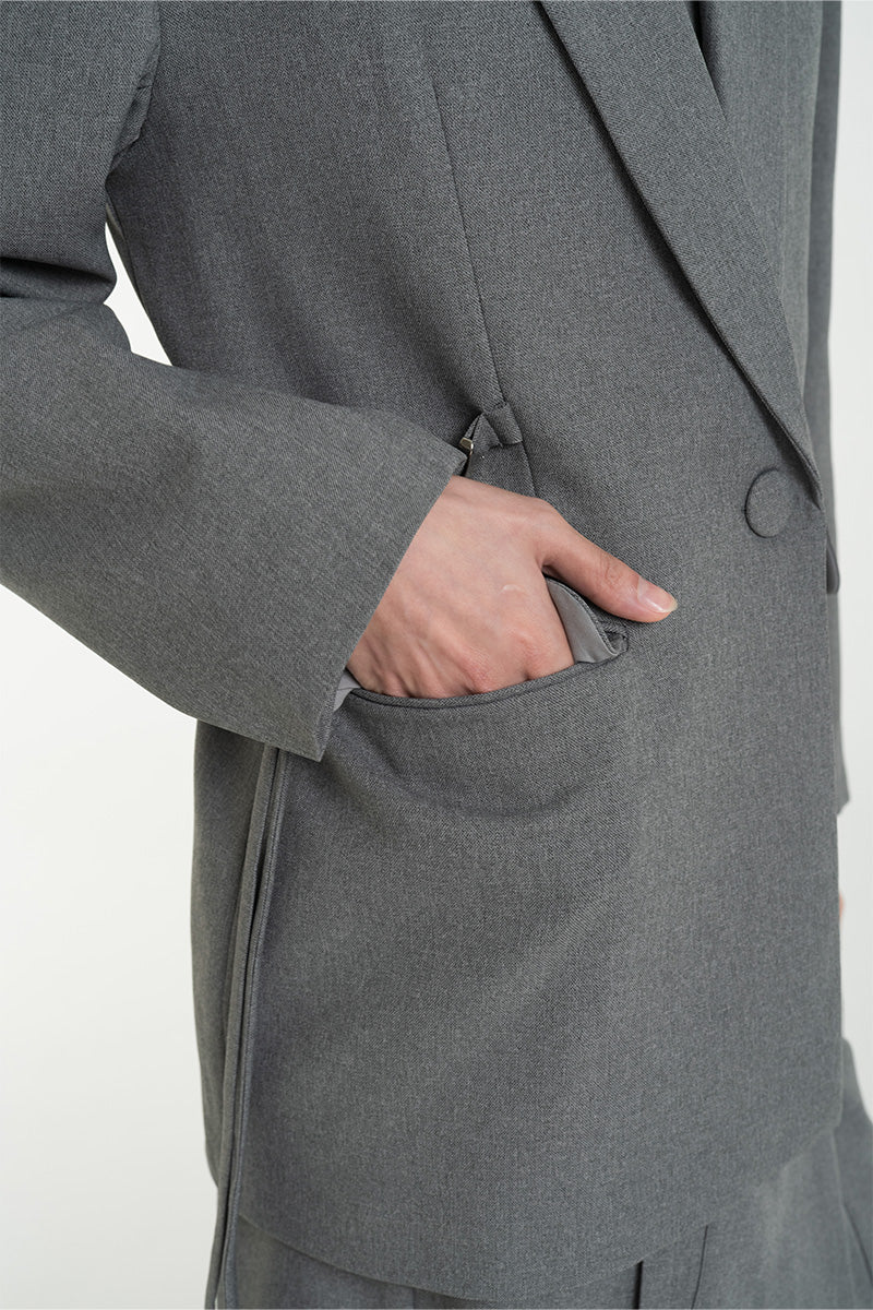 Buckle 15 Oversized Blazer In Cool Grey