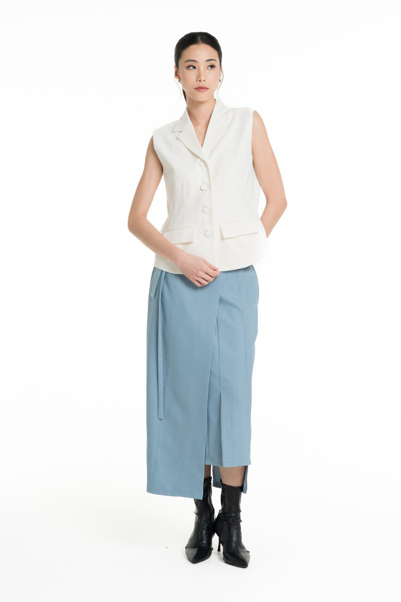 Collared Vest In Ivory