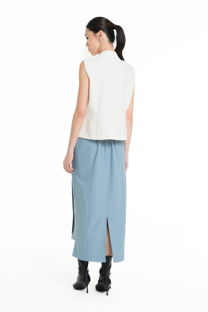 Collared Vest In Ivory