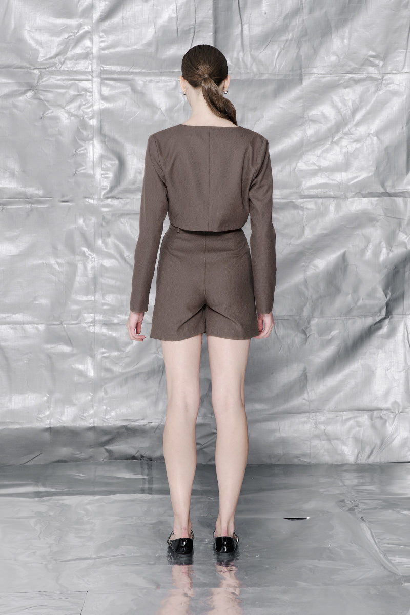 Crop Outer In Dark Khaki
