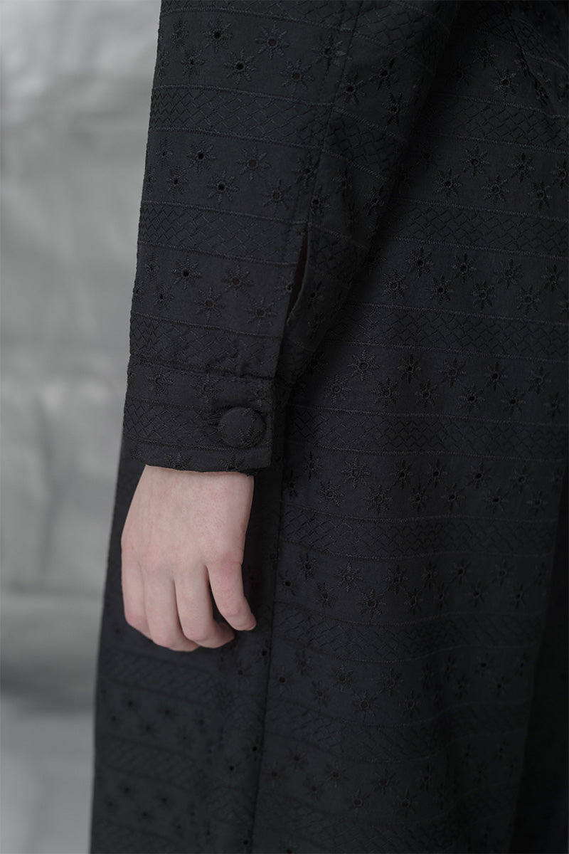 Embroidery Crop Pocket Shirt In Black