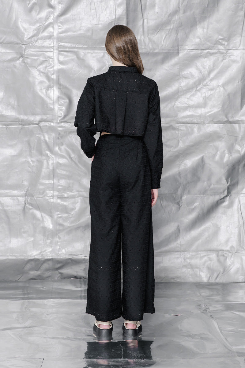 Embroidery Long Pants In Black