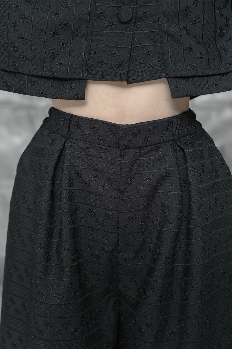 Embroidery Long Pants In Black
