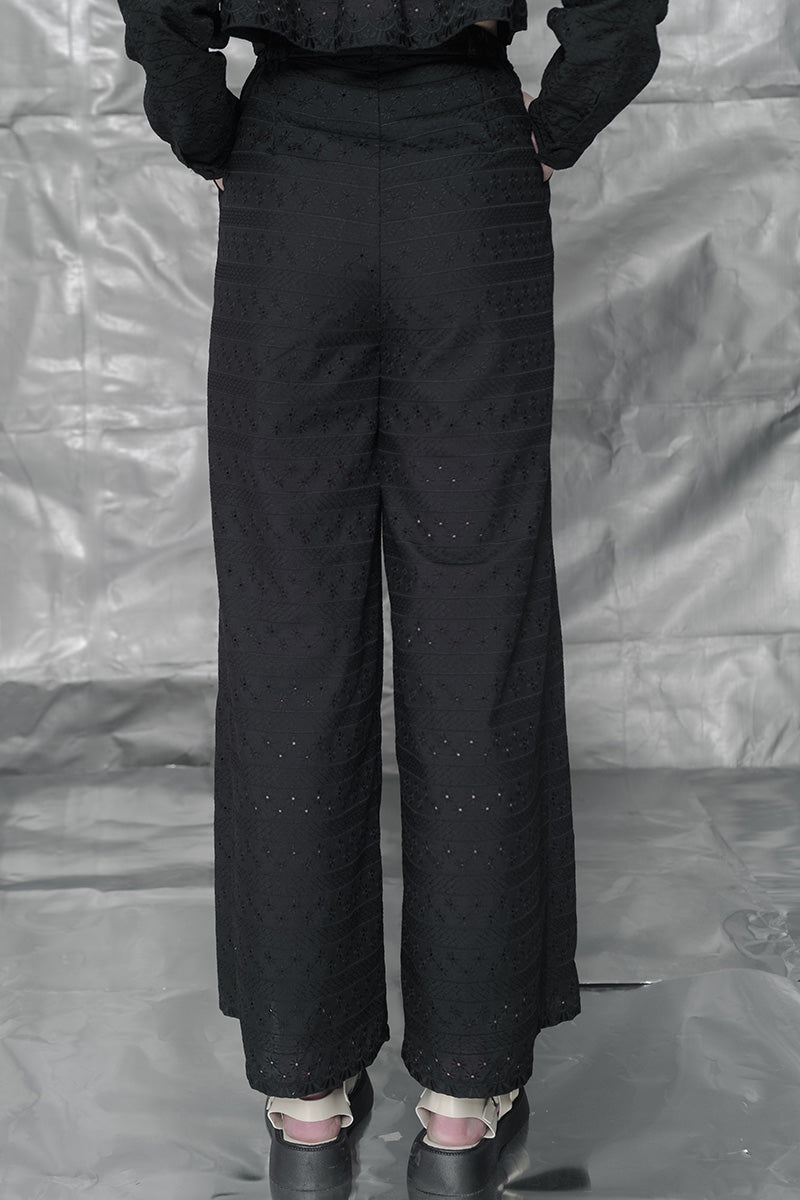 Embroidery Long Pants In Black