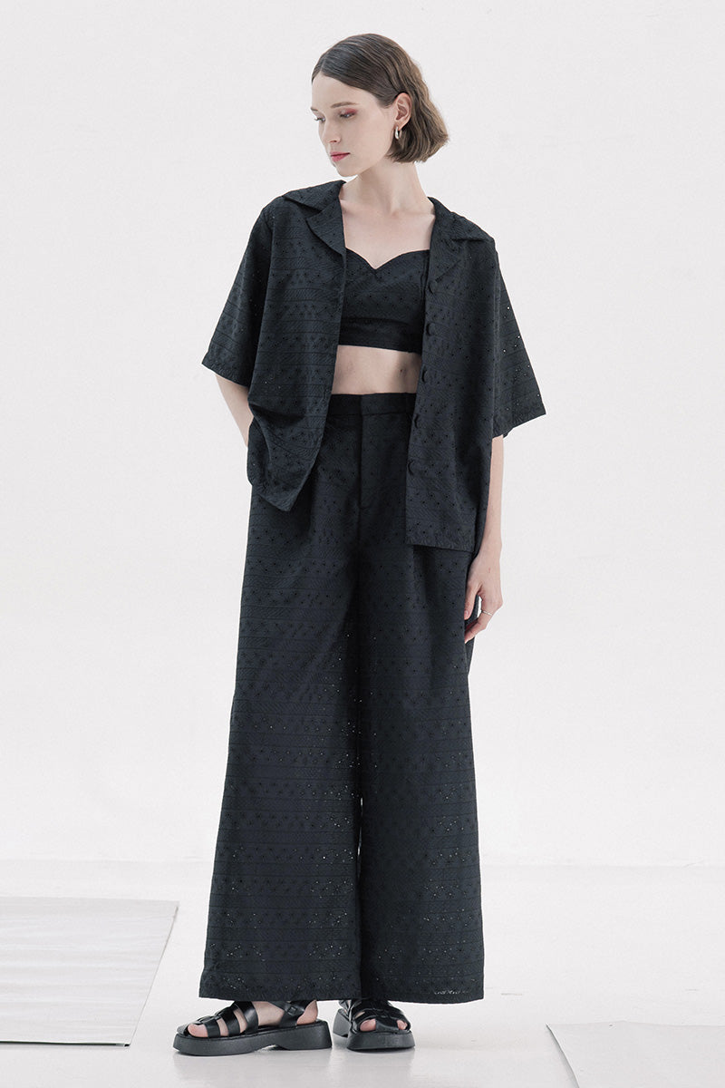 Embroidery Shirt In Black