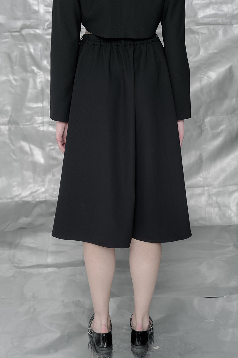 Zipper Midi Skirt In Black