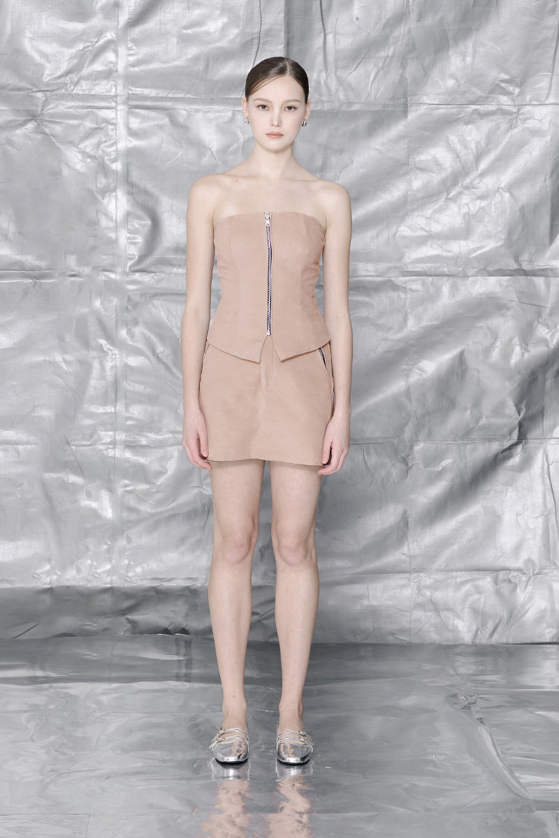 Zipper Tube In Camel