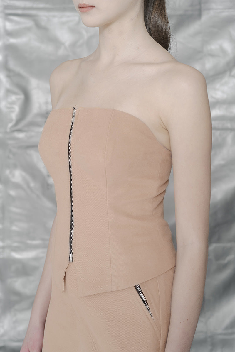 Zipper Tube In Camel