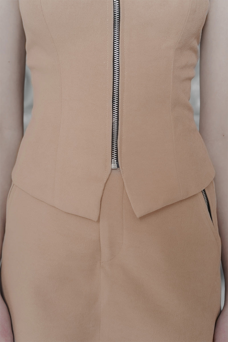 Zipper Tube In Camel