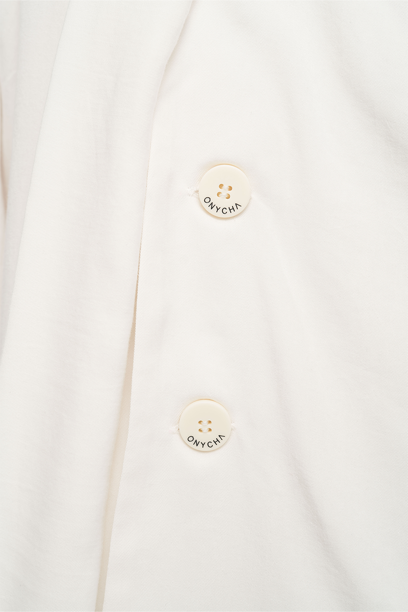 Scarf-Neck Blouse In White