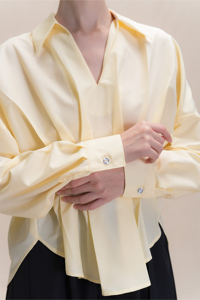 Pleated Shirt In Buttercream