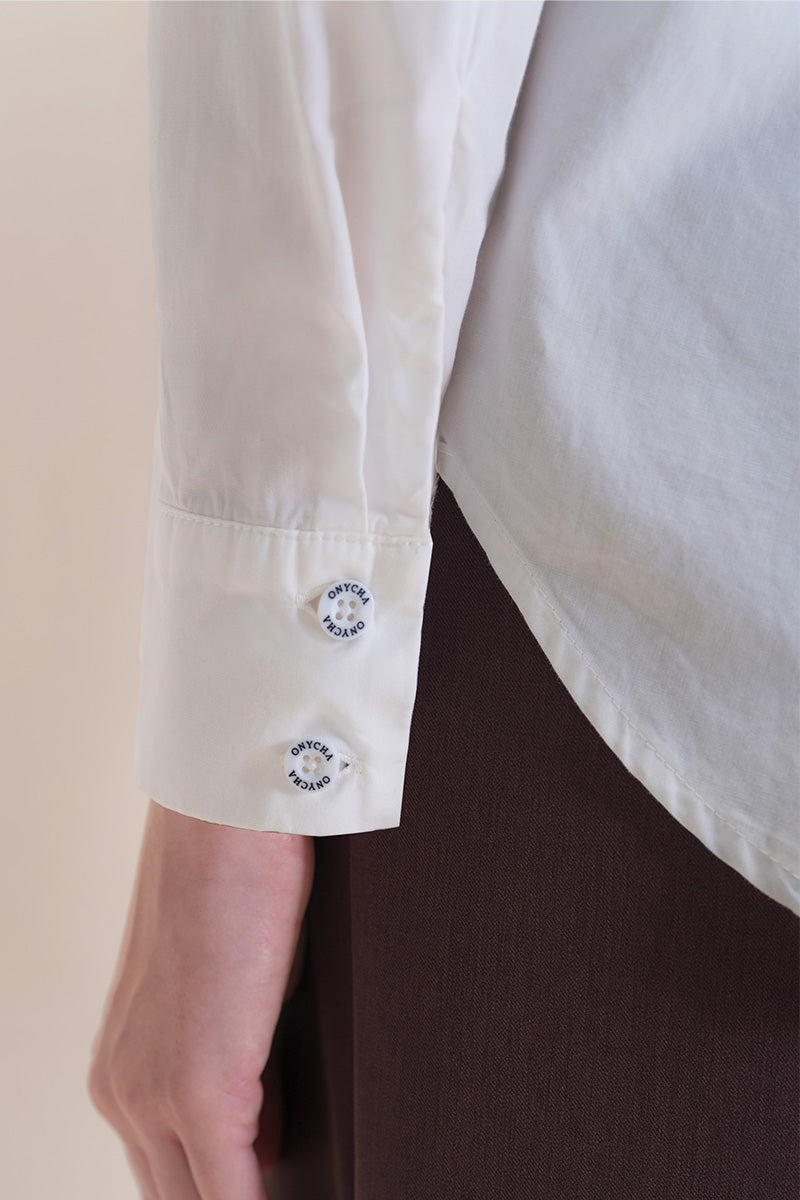 Shirt With Twisted Back Detail In White Tencel