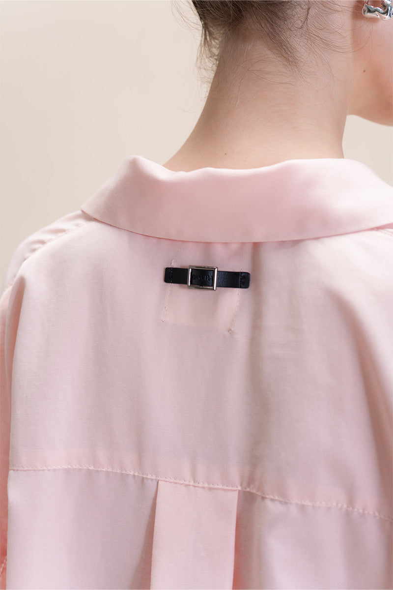Pleated Shirt In Peach Pink