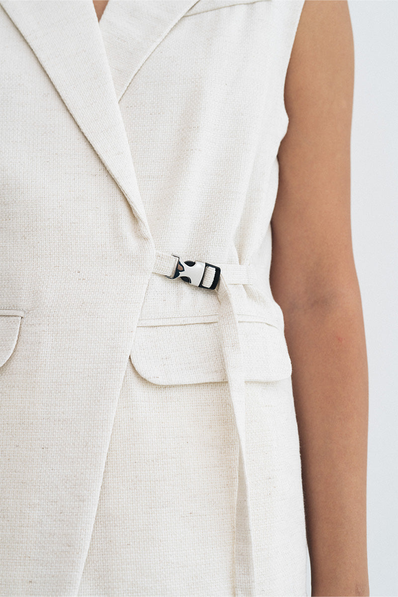 Buckle 15 Natural Padded Vest In Broken White