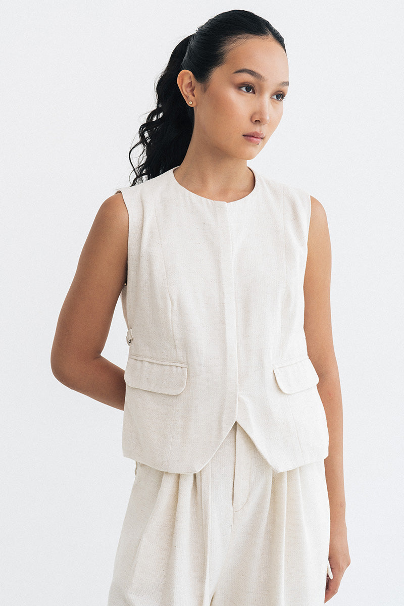 Buckle 15 Natural Vest In Broken White