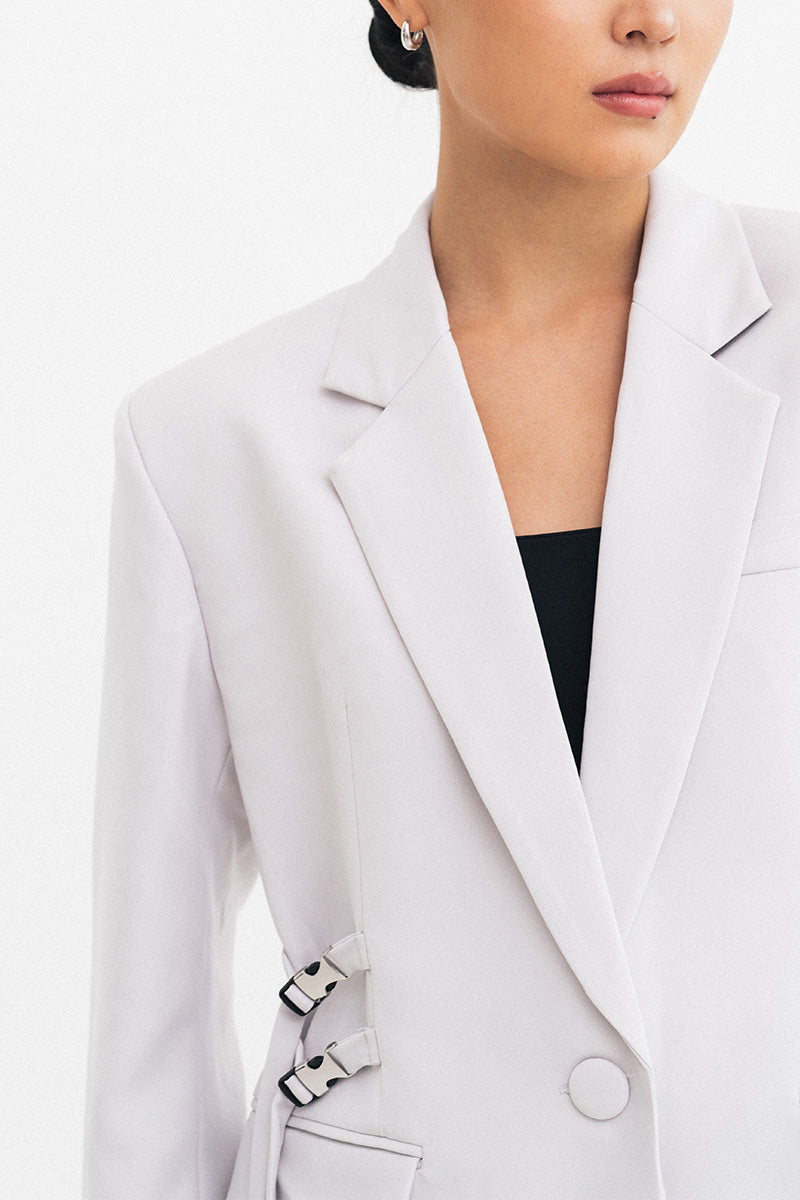 Buckle 15 Oversized Blazer In Light Grey