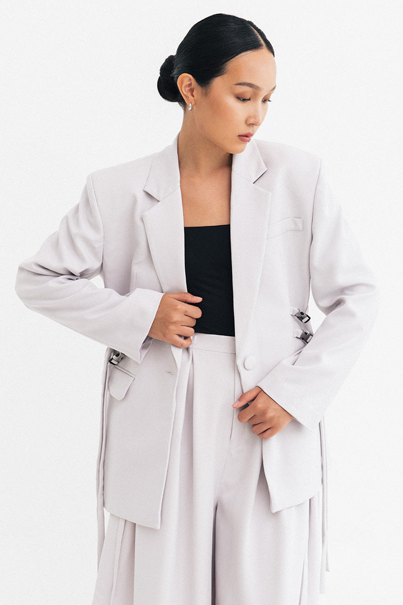 Buckle 15 Oversized Blazer In Light Grey