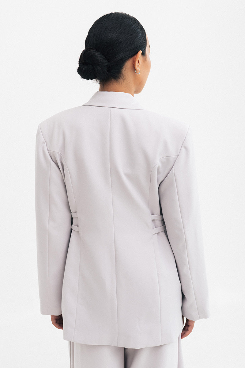Buckle 15 Oversized Blazer In Light Grey