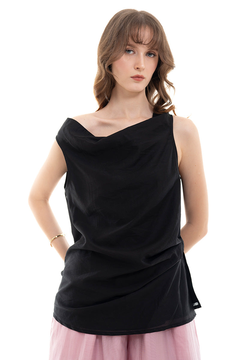 Draped Top In Black