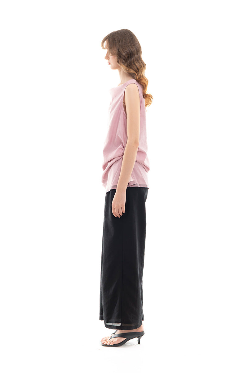 Draped Top In Mauve Pink