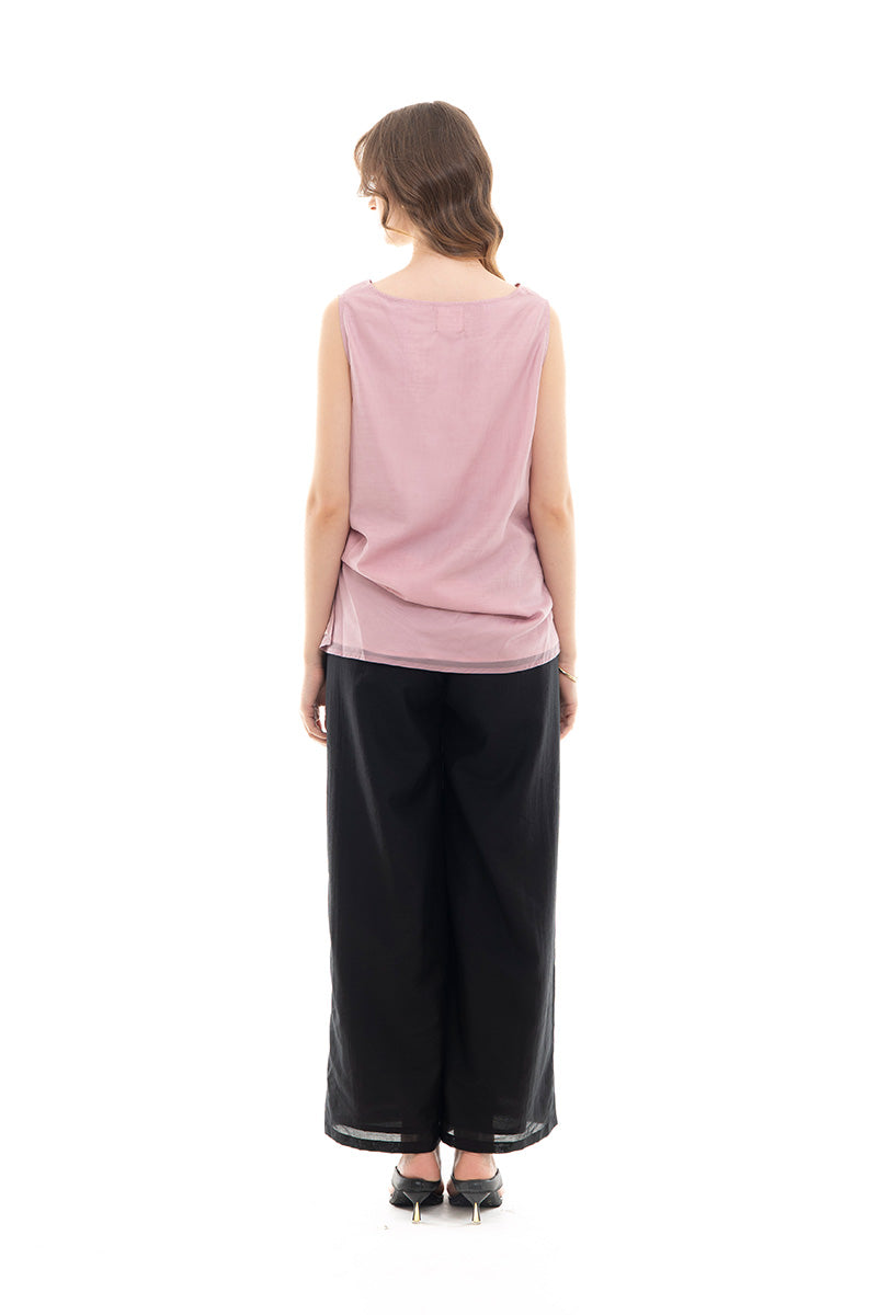 Draped Top In Mauve Pink