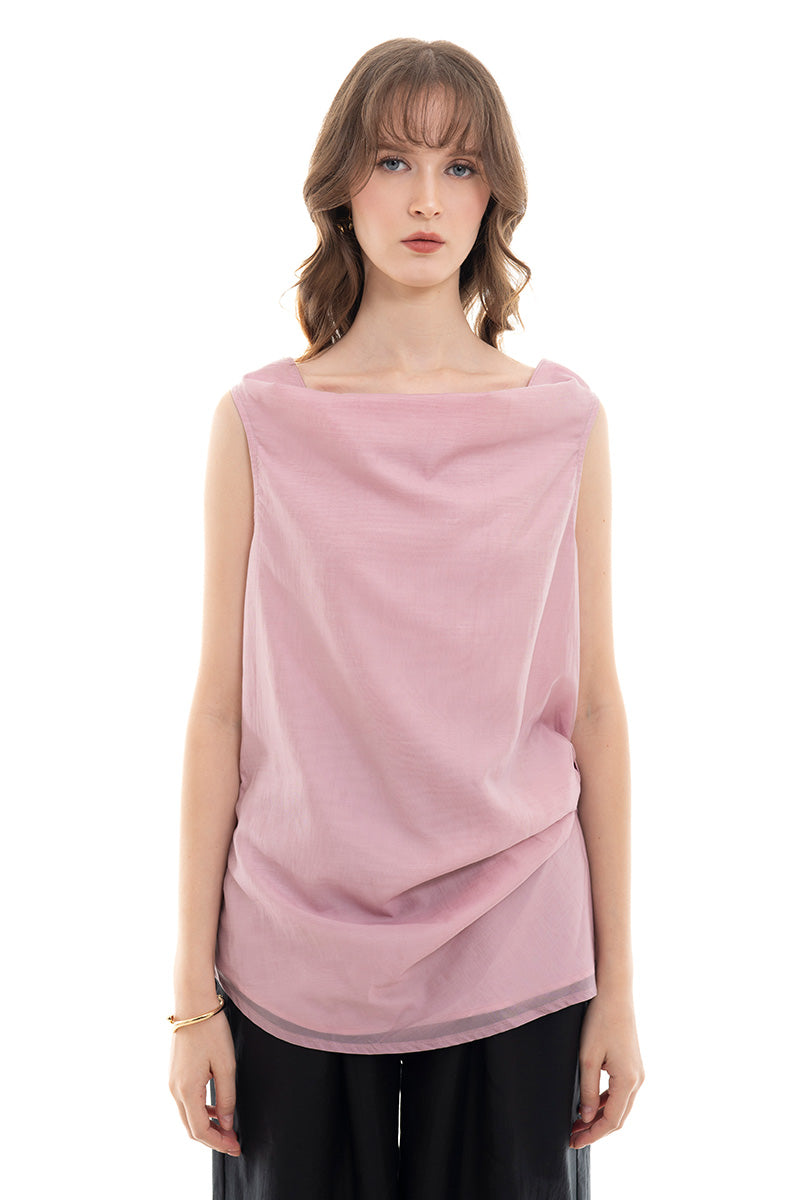 Draped Top In Mauve Pink