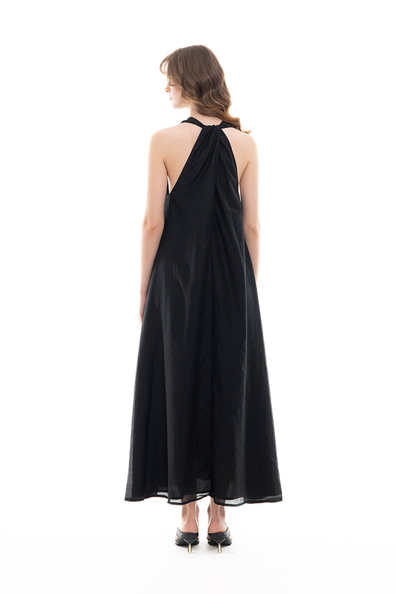 Halter Maxi Dress In Black