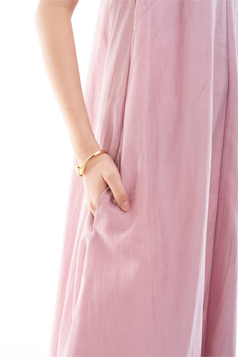 Halter Maxi Dress In Mauve Pink