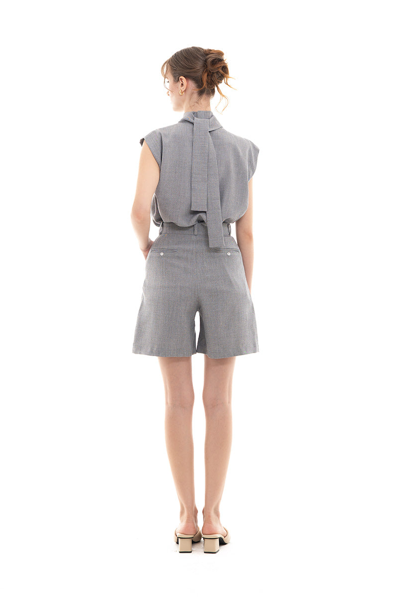 High-Rise Shorts In Light Grey