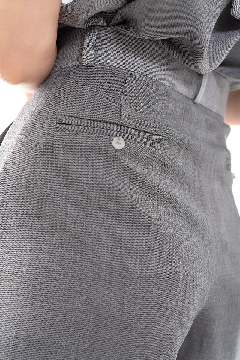 High-Rise Shorts In Light Grey